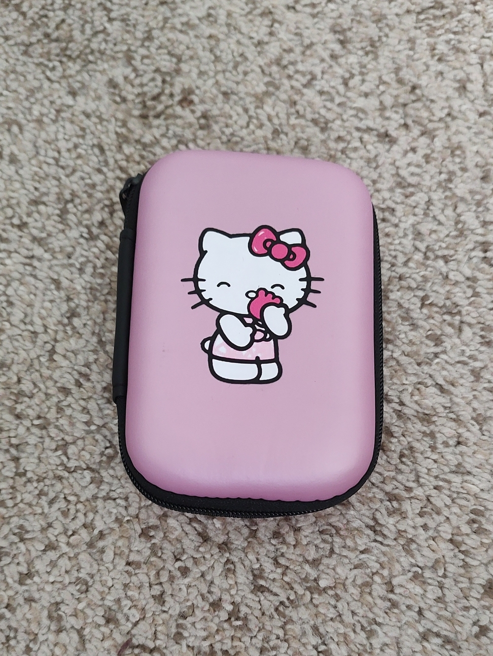 Hello Kitty Pink Hard EVA Accessory Case with Bow Graphic